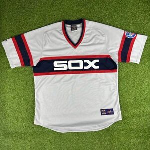 Majestic-athletic Men's White and Grey Jersey
